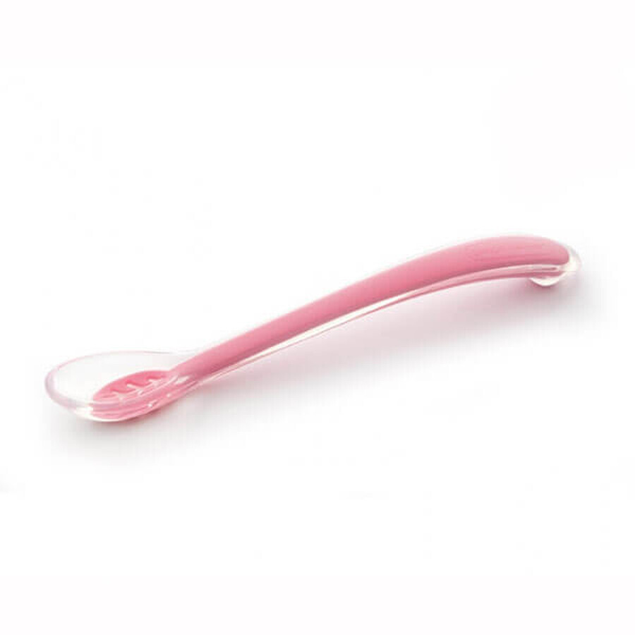 Canpol Babies, cuillère d'alimentation, silicone, rose, 51/010, à partir de 4 mois, 1 pièce