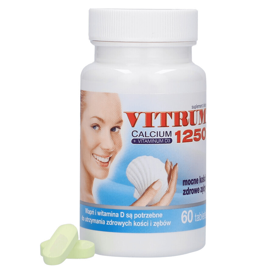 Vitrum Calcium 1250 + Vitamine D3, 60 comprimés