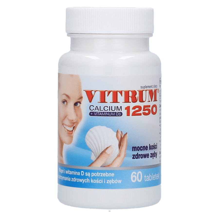 Vitrum Calcium 1250 + Vitamine D3, 60 comprimés