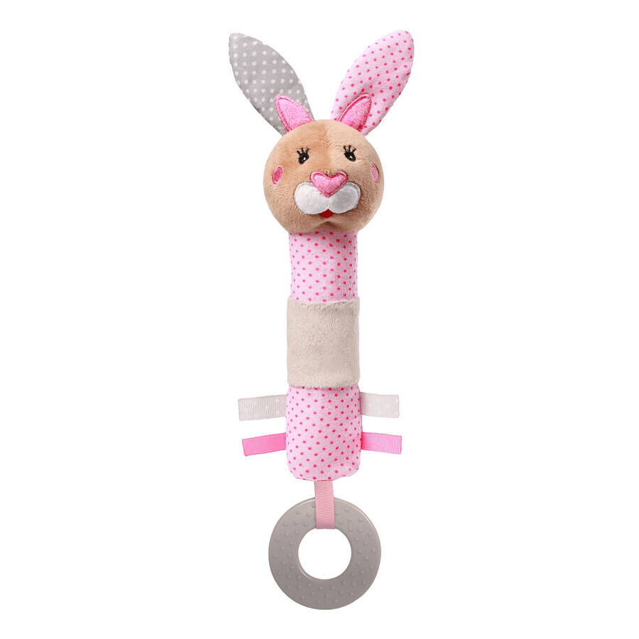 BabyOno, jucărie guițătoare cu teether, Julia Bunny, de la 6 luni, 1 buc