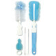 BabyOno, set de brosses pour biberons et t&#233;tines avec manche interchangeable et mini &#233;ponge, bleu, 1 set