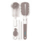 BabyOno, set de brosses pour biberons et t&#233;tines avec manche interchangeable et mini &#233;ponge, gris, 1 set