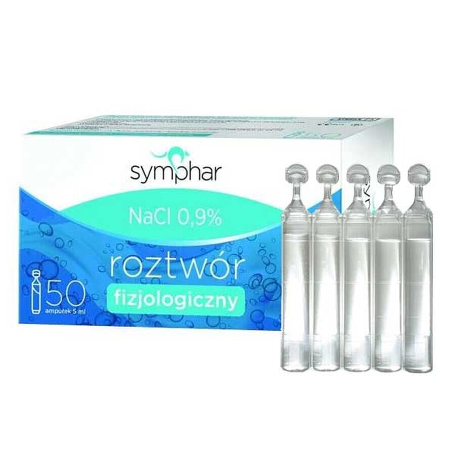 Symphar, solution physiologique de NaCl 0,9%, ampoules, 50 x 5 ml