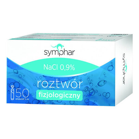 Symphar, solution physiologique de NaCl 0,9%, ampoules, 50 x 5 ml