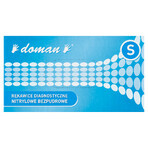 Doman Nitrile Gloves Non Sterile Powder Free Blue Size S 100 Pieces