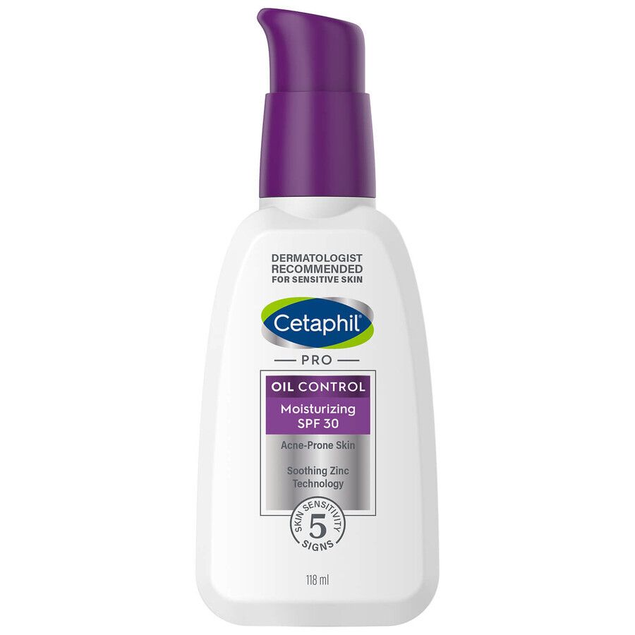 Cetaphil PRO Oil Control, crème hydratante et matifiante, peau acnéique, SPF 30, 118 ml