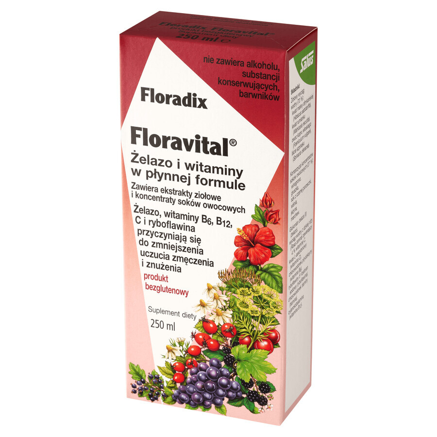 Floradix, Floravital, sans gluten, 250 ml