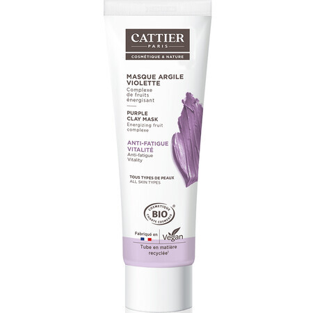 Maschera rivitalizzante e defaticante con argilla viola, 100 ml, Cattier