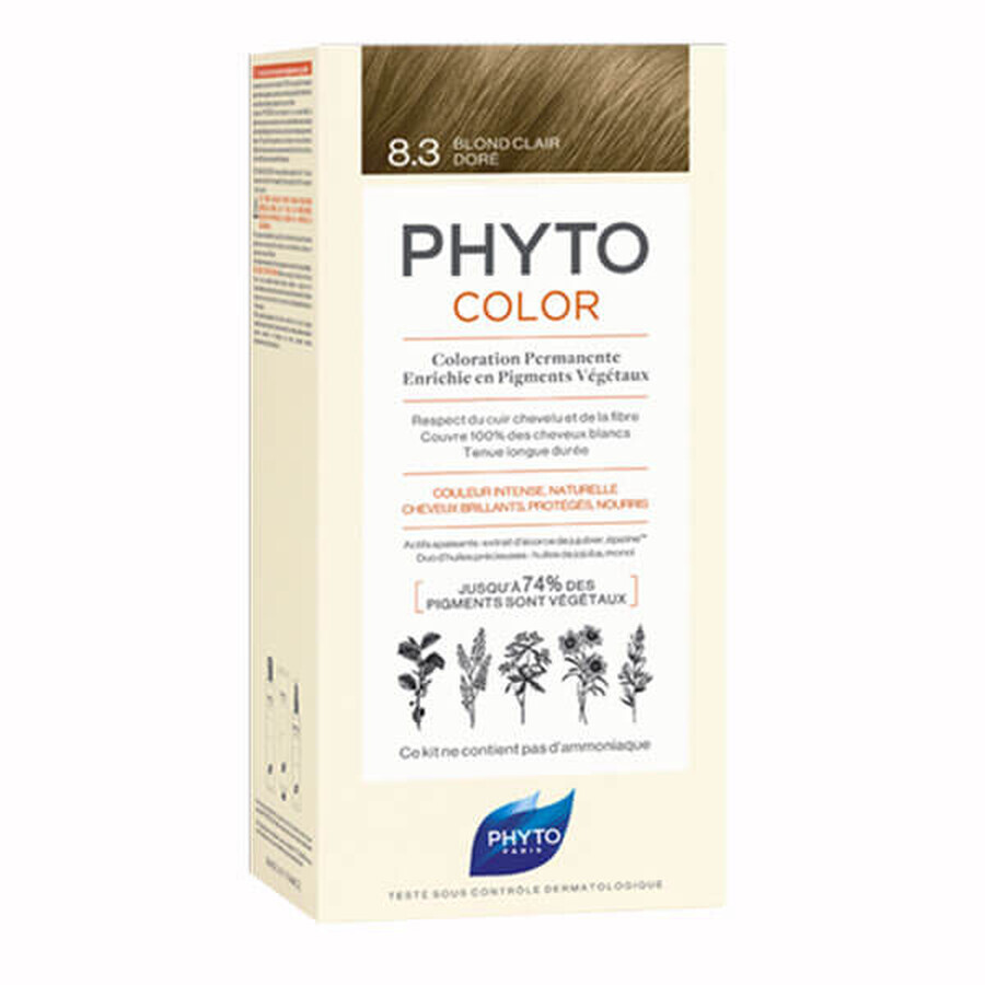 Phyto Color, teinture pour cheveux, 8/3 blond clair doré, 50 ml