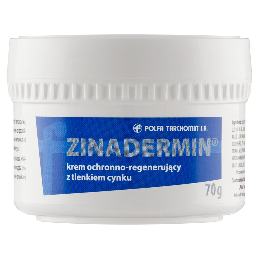 Zinadermin, crème protectrice et régénératrice à l'oxyde de zinc, 70 g