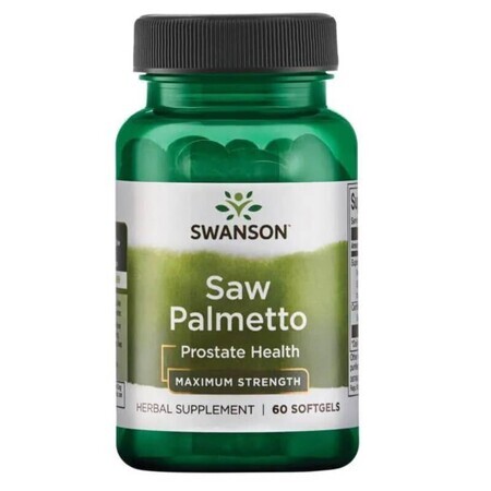 Swanson Saw Palmetto 320 mg, palma enana americana, 60 cápsulas de gel