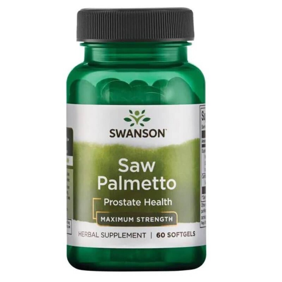 Swanson Saw Palmetto 320 mg, palma enana americana, 60 cápsulas de gel