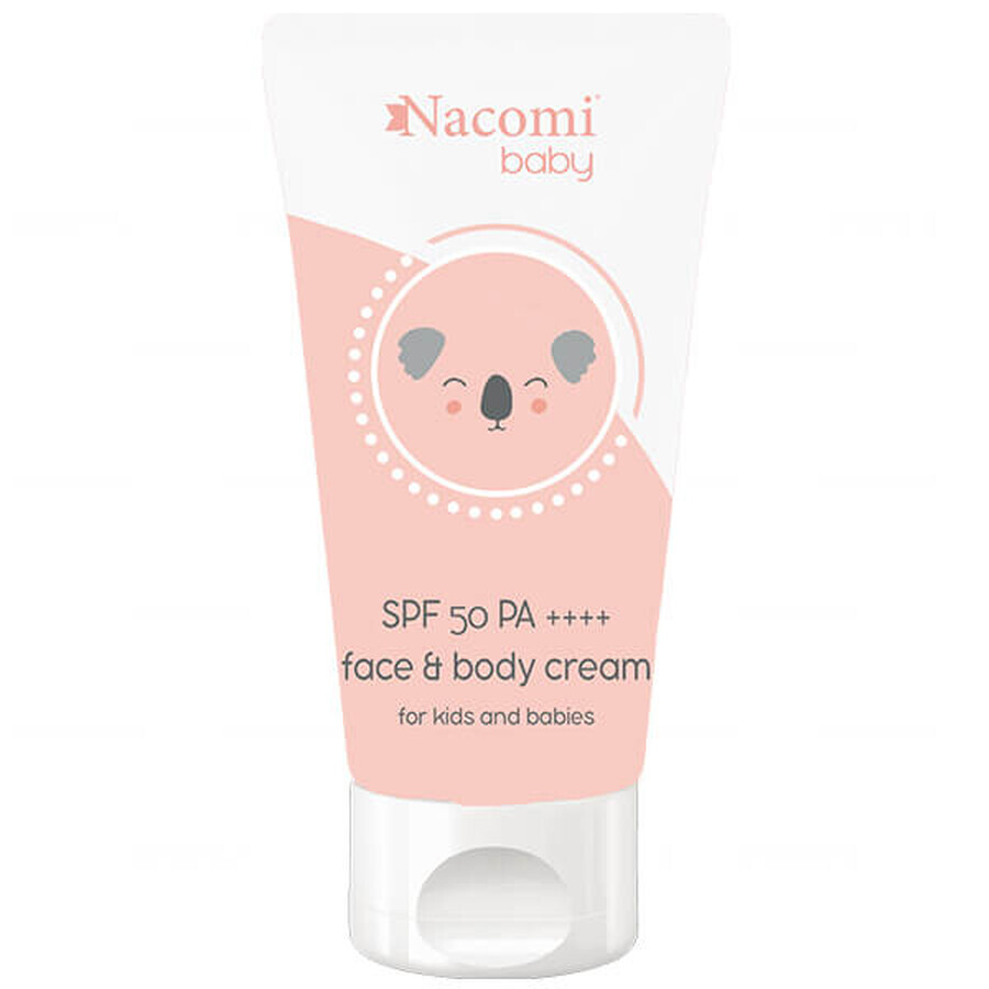 Nacomi Baby, crème visage et corps pour enfants et bébés, SPF 50/PA++++, 50 ml