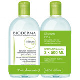 Bioderma Sebium H2O, fluido micelar para pieles grasas, mixtas y con acné, 2 x 500 ml