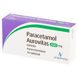 Paracétamol Aurovitas 500 mg, 10 comprimés