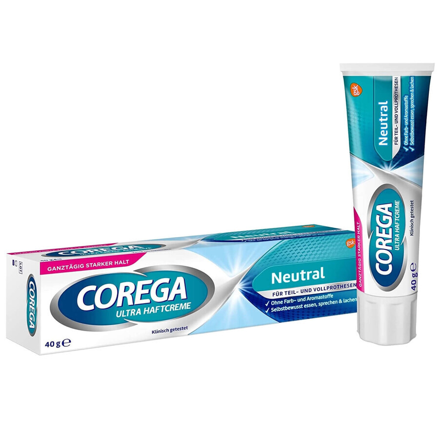 Corega Super Strong, fixeercrème voor kunstgebitten, neutraal, 40 g