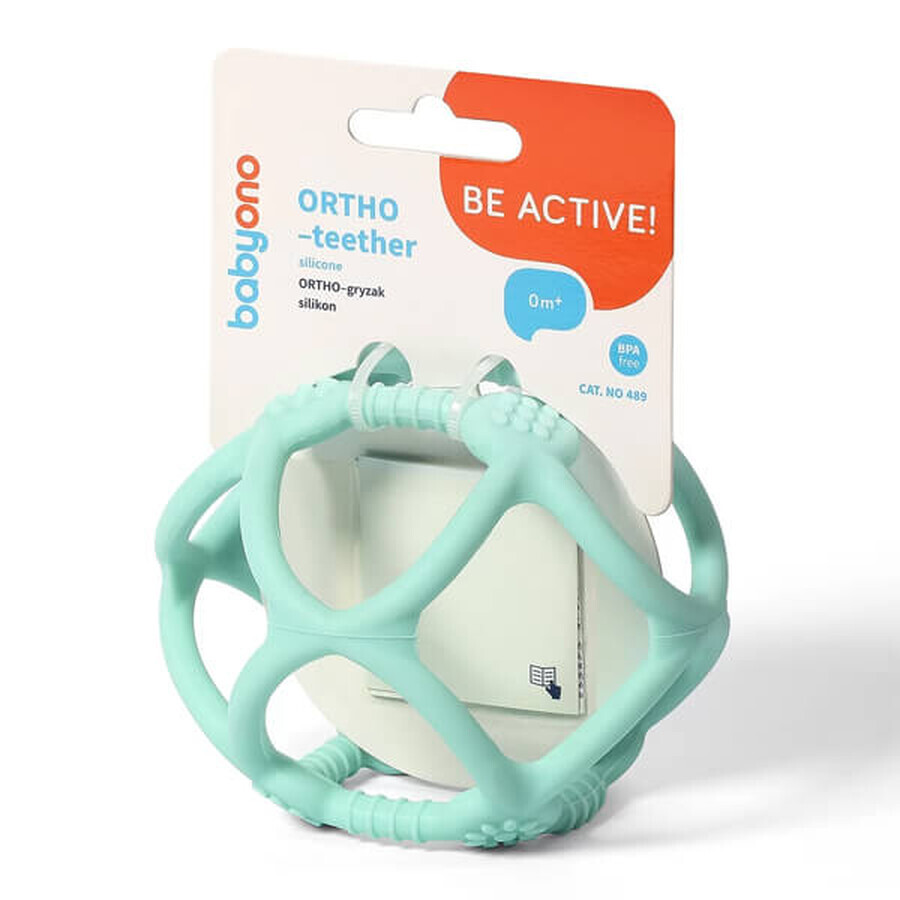 BabyOno Ortho, sucette en silicone, menthe, dès la naissance, 1 pc.