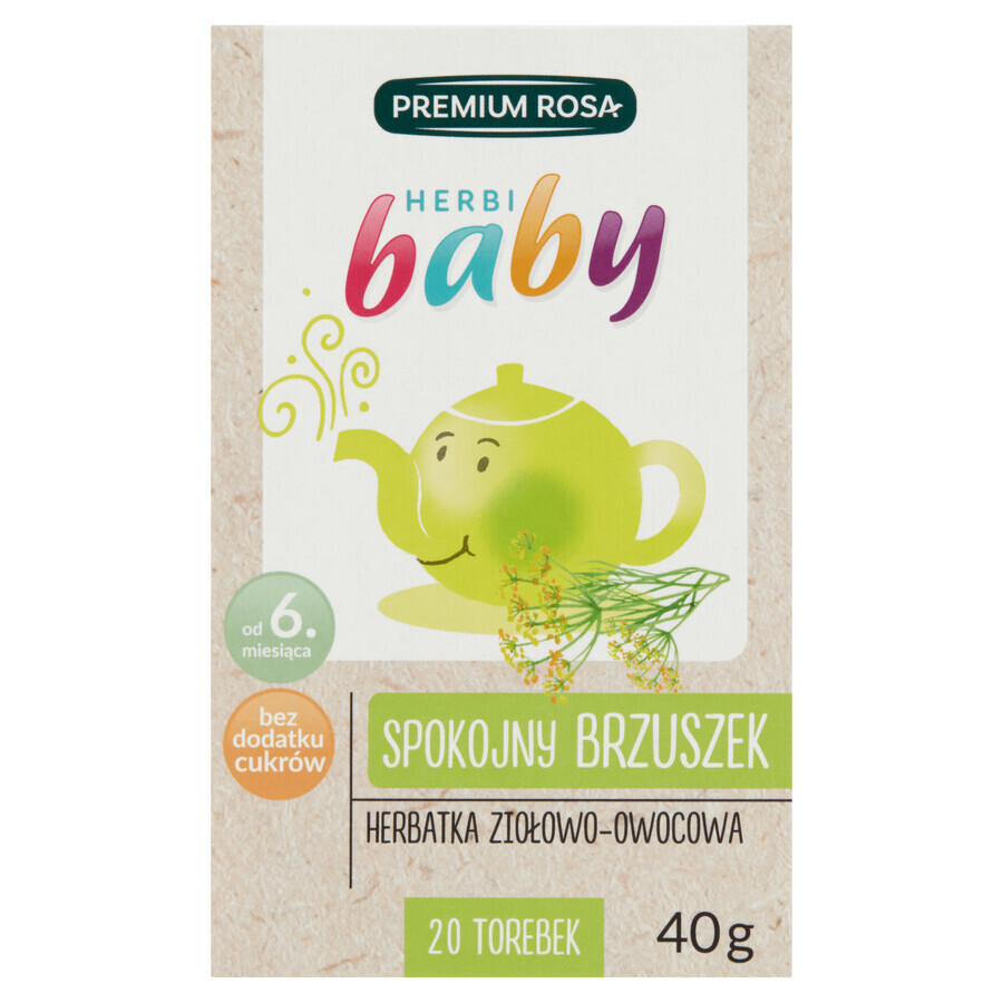 Premium Rosa Herbi Baby Calm tummy, thé pour bébés et enfants à partir de 6 mois, 20 sachets