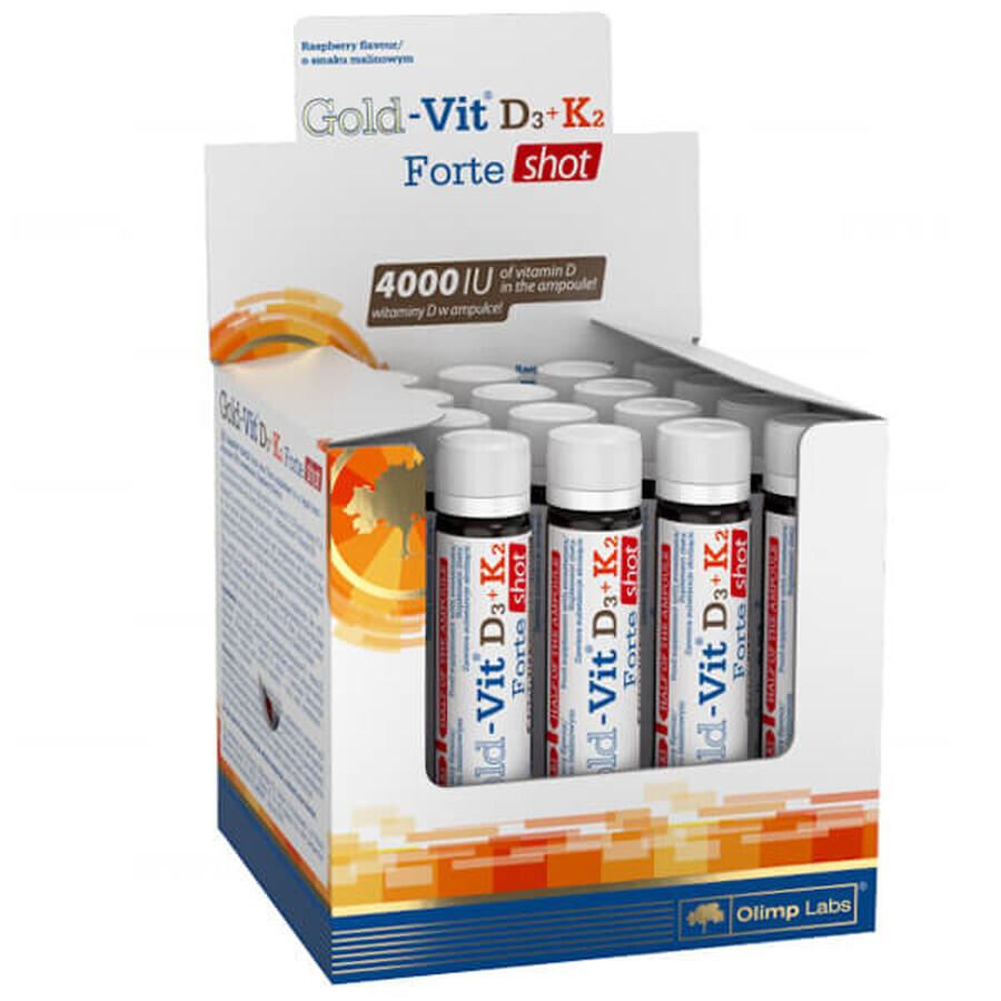 Olimp, Gold-Vit D3 + K2 Forte Shot, framboise, 25 ml