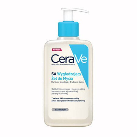 CeraVe, SA gel nettoyant lissant, peau sèche et rugueuse, 236 ml