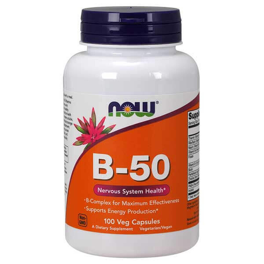 Now Foods B-50, complesso vitaminico B, 100 capsule