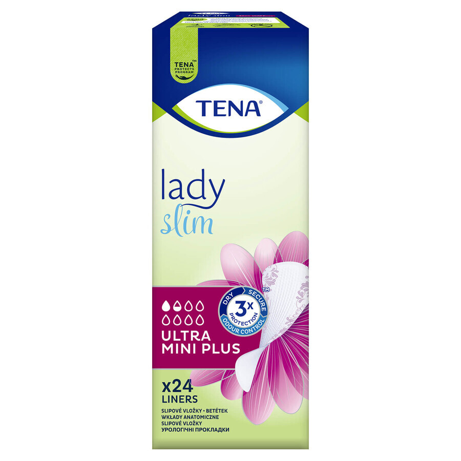 Tena Lady Slim, semelles urologiques, Ultra Mini Plus, 24 unités