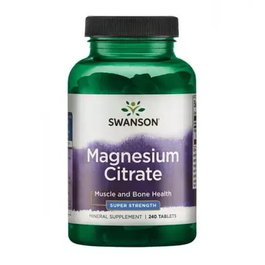 Swanson Magnesium Citrate, citrato di magnesio, 240 compresse