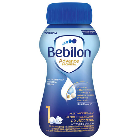 Bebilon Advance Pronutra 1, lait infantile prêt à boire, dès la naissance, 200 ml