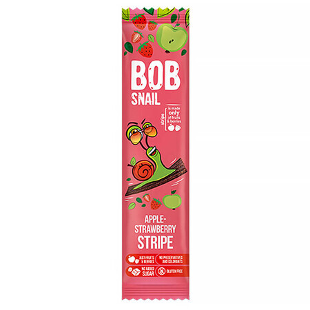 Bob Snail Stripe Fruit Snack, appel, aardbei, 14 g