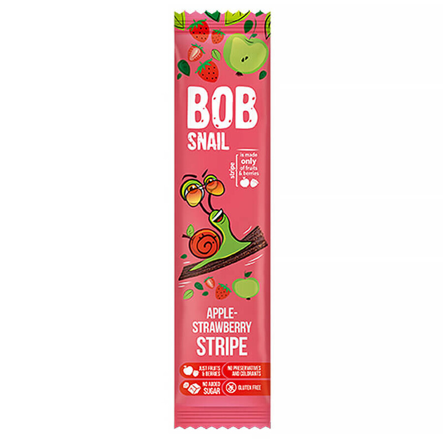 Bob Snail Stripe Fruit Snack, appel, aardbei, 14 g