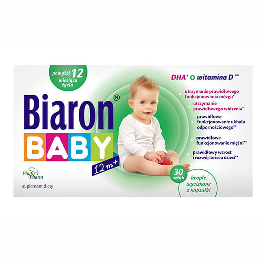 Biaron Baby 12m+, pour les enfants de plus de 12 mois, 30 capsules détachables