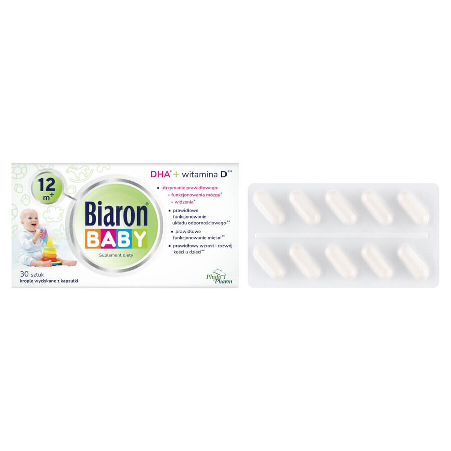 Biaron Baby 12m+, pour les enfants de plus de 12 mois, 30 capsules détachables