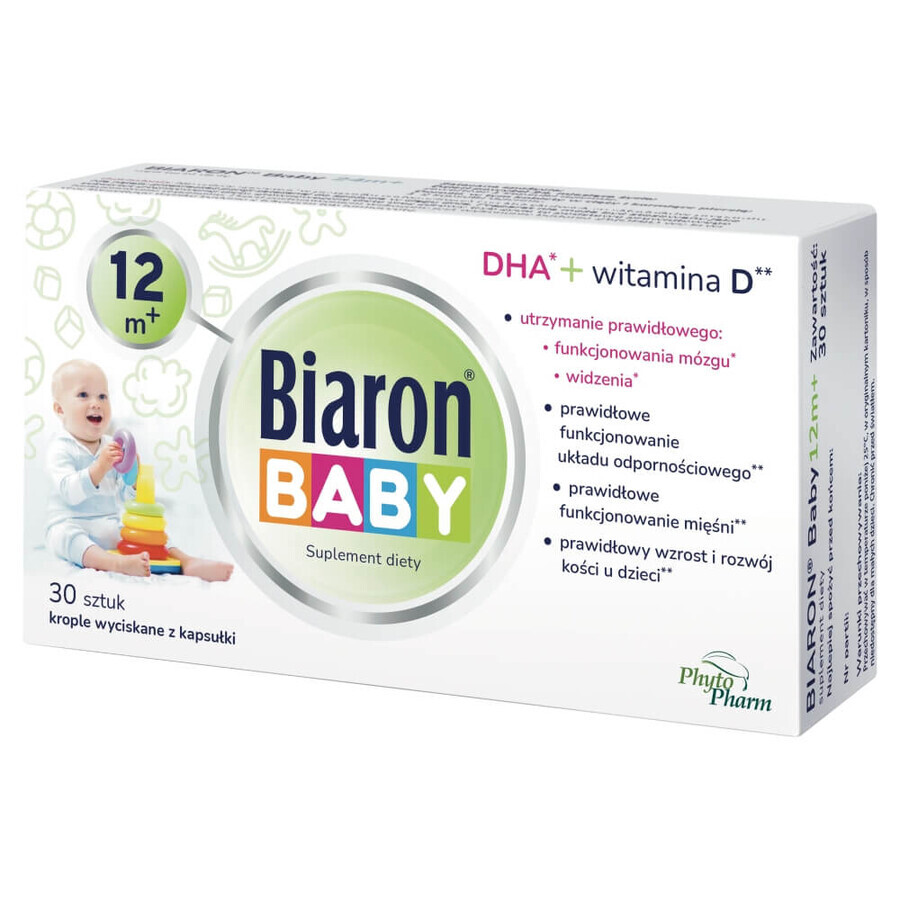 Biaron Baby 12m+, pour les enfants de plus de 12 mois, 30 capsules détachables