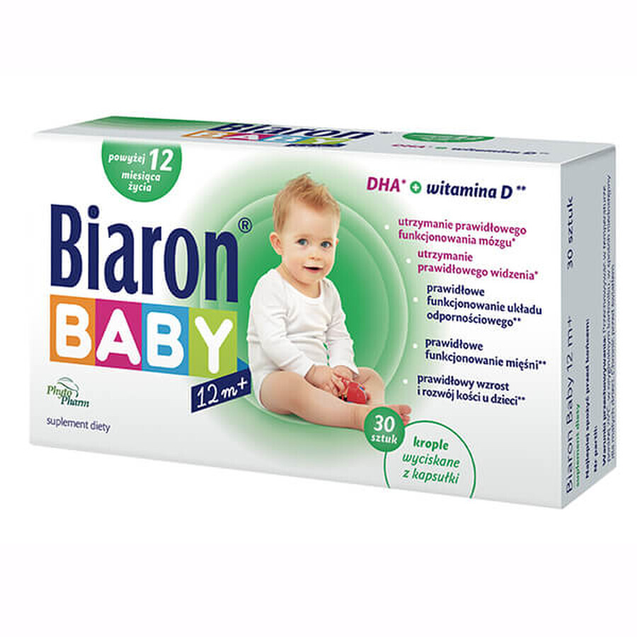 Biaron Baby 12m+, pour les enfants de plus de 12 mois, 30 gélules détachables EMBALLAGE DEFECTUEUX