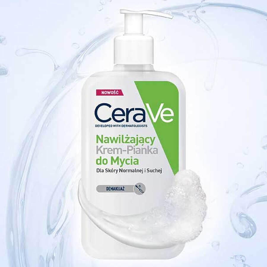 CeraVe, crème moussante hydratante pour le visage, peaux normales et sèches, 236 ml