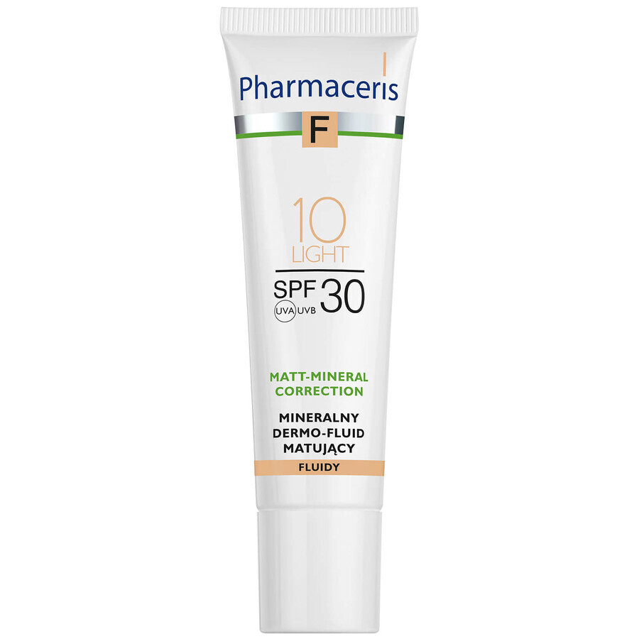 Pharmaceris F Matt-Mineral-Correction, dermo-fluide minéral matifiant, 10 Light, SPF 30, 30 ml