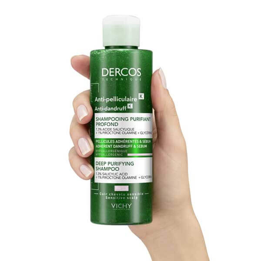 Vichy Dercos Anti Dandruff K, shampooing antipelliculaire, nettoyage en profondeur, 250 ml