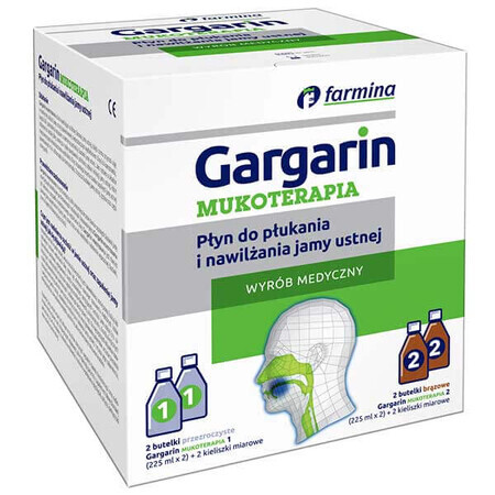 Gargarin Mucotherapy, Mundspülung und Mundbefeuchtung, 4 x 225 ml