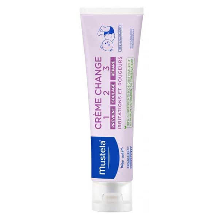 Set Mustela Bebe Enfant My Baby Bag, gel de spălat, 200 ml + cremă de față, 40 ml + cremă de schimbat, 50 ml + șervețele umede, 25 bucăți