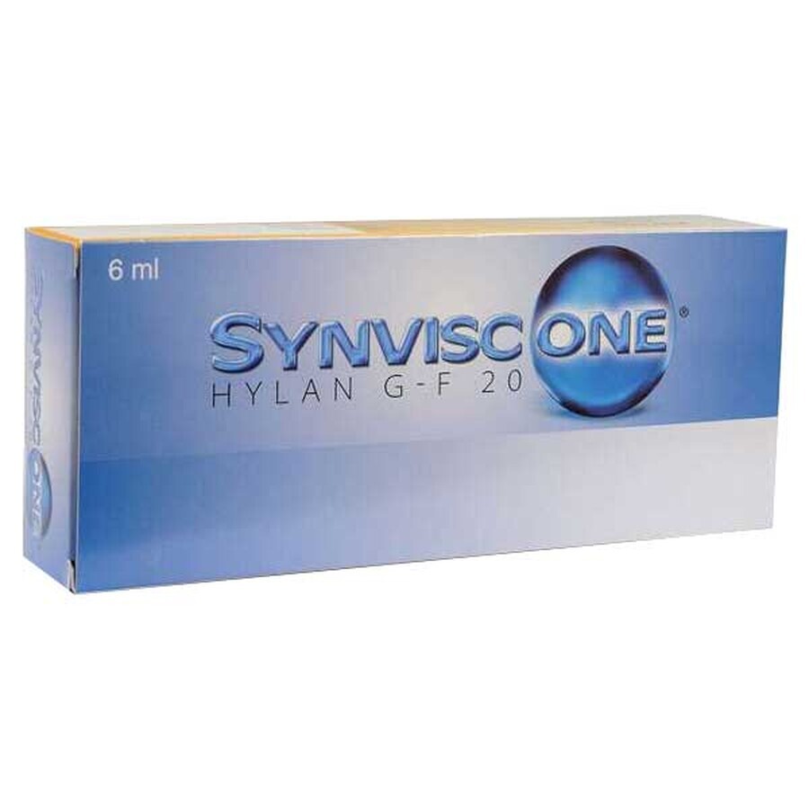 Synvisc One Hylan G-F 20 48 mg/ 6 ml, 6 ml x 1 seringue ampoule