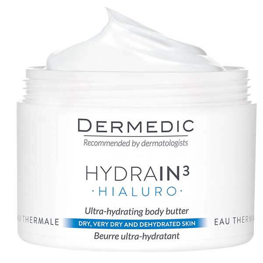 Dermedic Hydrain 3 Hialuro, beurre corporel ultra-hydratant, 225 ml