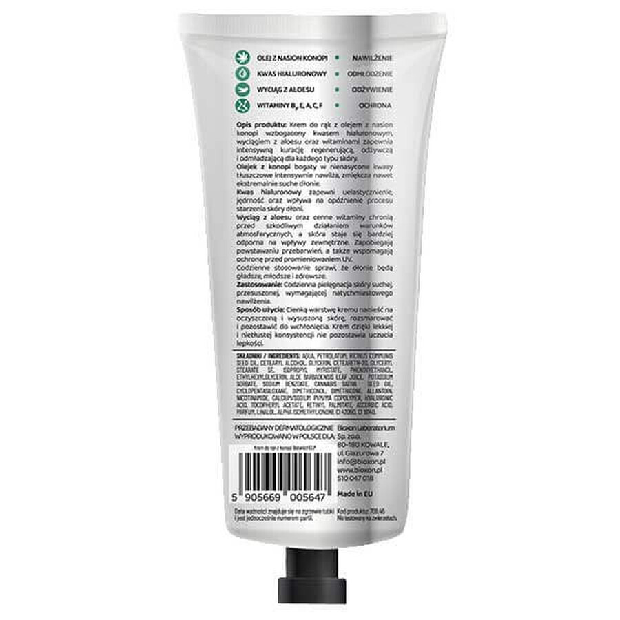 Botanic Help, moisturizing and revitalizing hand cream with hemp oil, 100 ml