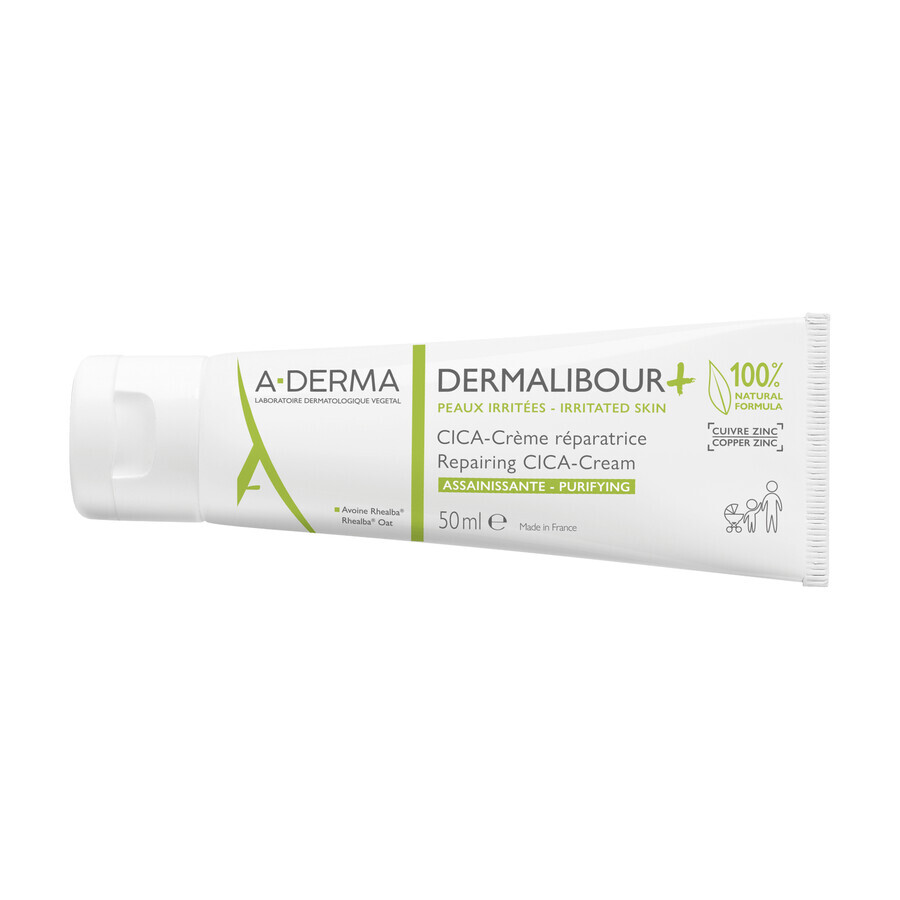 A-Derma Dermalibour+ Cica, regenerating cream for irritated skin, from day 1, 50 ml