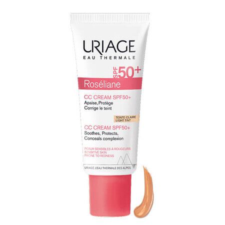 Uriage Roseliane, CC cream for capillary skin, light shade, SPF 50+, 40 ml