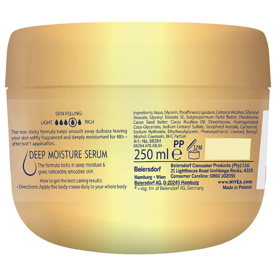 Nivea Cocoa Butter, beurre corporel nourrissant au beurre de cacao 250 ml