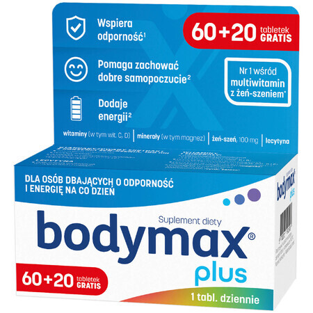 Bodymax Plus, 60 comprimés + 20 comprimés gratuits