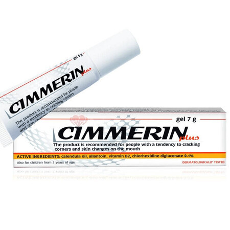 Cimmerin Plus, gel pour les lèvres, pour les coins crevassés et les lésions cutanées, 7 g