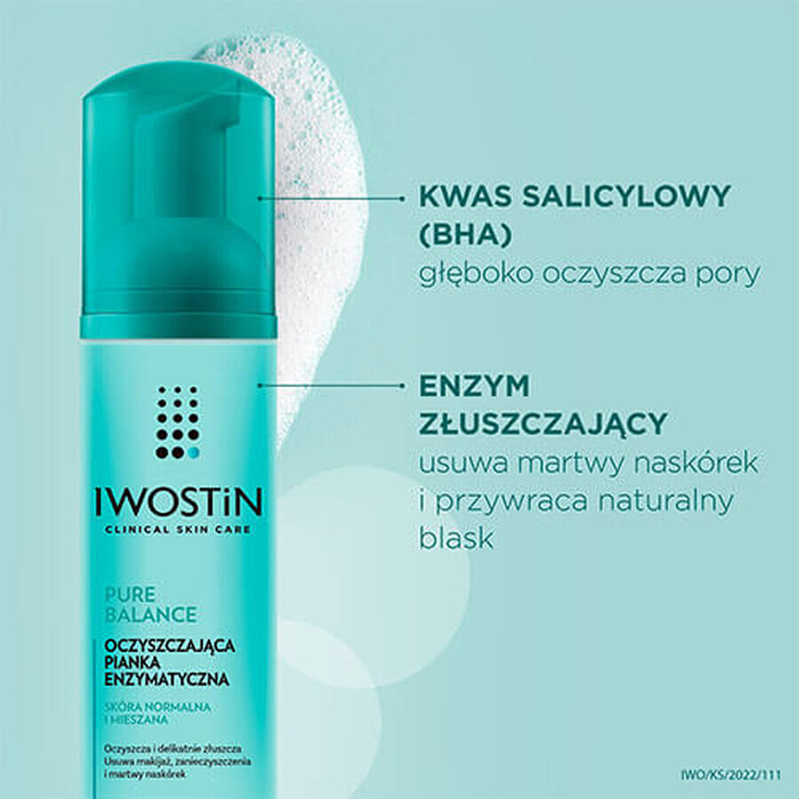 Iwostin Pure Balance, zuiverend enzymatisch schuim, 150 ml