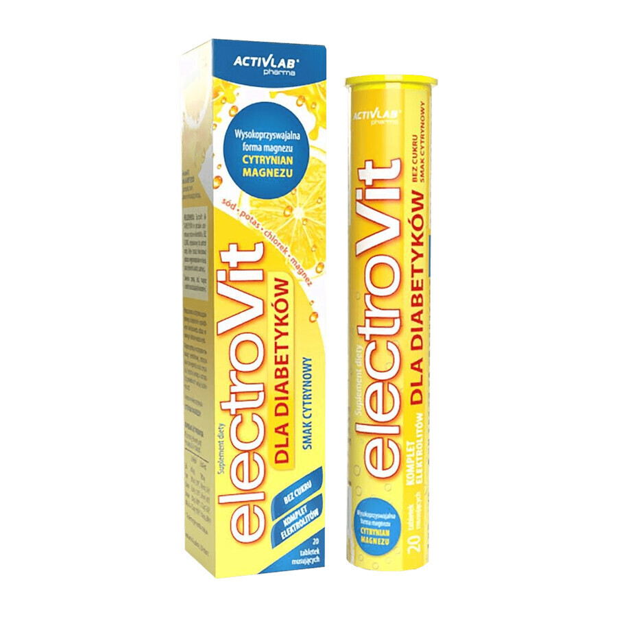 Activlab Pharma ElectroVit pour diabétiques, goût citron, 20 comprimés effervescents