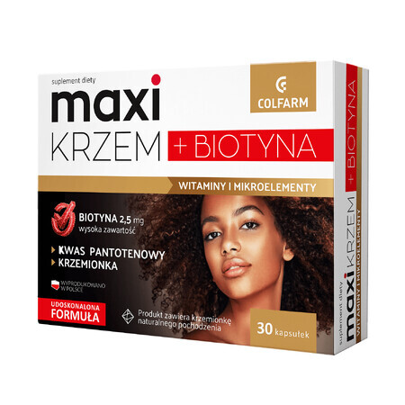 Maxi Silicon + Biotin, 30 capsules